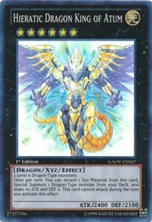 Image of Hieratic Dragon King of Atum [GAOV-EN047] Super Rare