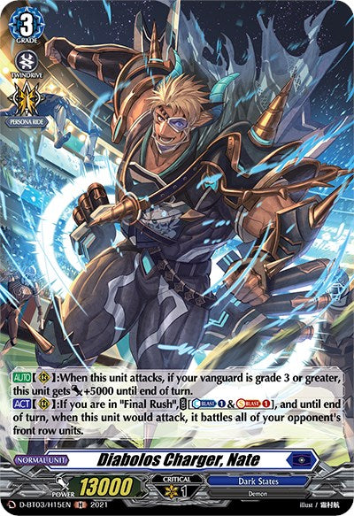 Image of Diabolos Charger, Nate (D-BT03/H15EN) [Advance of Intertwined Stars]