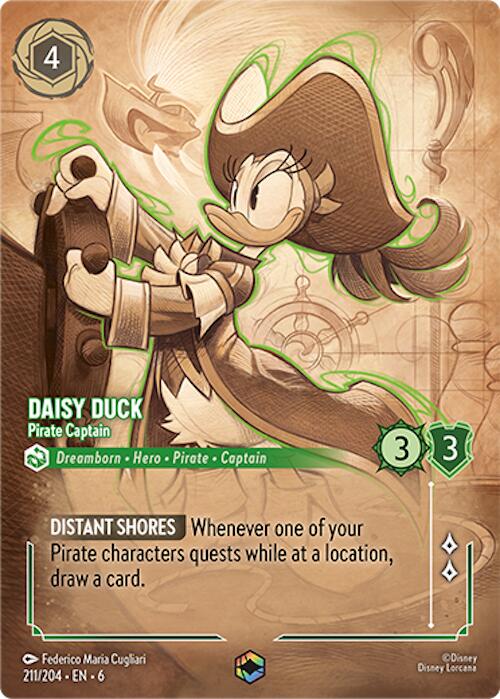 Image of Daisy Duck - Pirate Captain (Enchanted) (211/204) [Azurite Sea]
