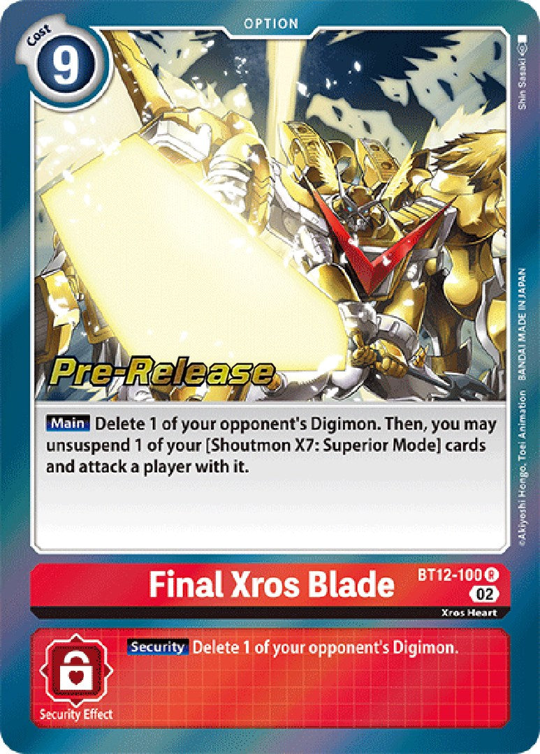 Image of Final Xros Blade [BT12-100] [Across Time Pre-Release Cards]