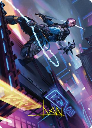 Image of Kaito, Cunning Infiltrator Art Card (51/54) (Gold-Stamped Signature) [Foundations Art Series]