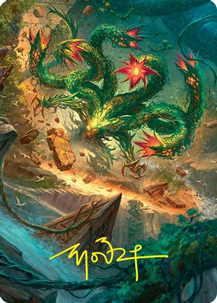 Image of Mossborn Hydra Art Card (42/54) (Gold-Stamped Signature) [Foundations Art Series]