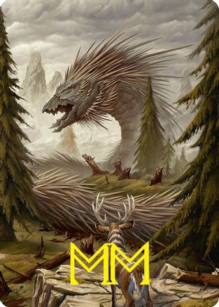 Image of Quilled Greatwurm Art Card (44/54) (Gold-Stamped Signature) [Foundations Art Series]