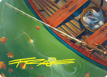 Image of Fishing Pole Art Card (18/54) (Gold-Stamped Signature) [Foundations Art Series]