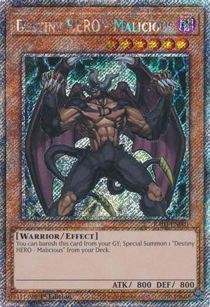 Image of Destiny HERO - Malicious (Platinum Secret Rare) [RA03-EN001] Platinum Secret Rare