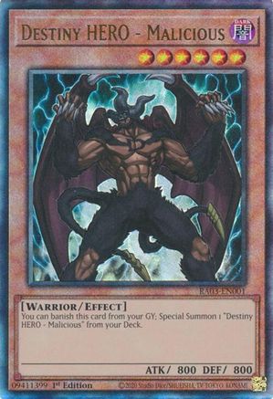 Image of Destiny HERO - Malicious (UTR) [RA03-EN001] Prismatic Ultimate Rare
