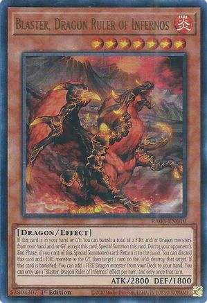 Image of Blaster, Dragon Ruler of Infernos (UR) [RA03-EN010] Ultra Rare