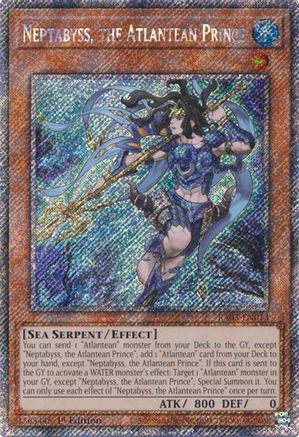 Image of Neptabyss, the Atlantean Prince (Platinum Secret Rare) [RA03-EN013] Platinum Secret Rare