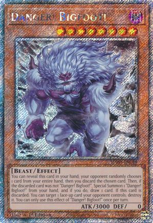 Image of Danger! Bigfoot! (Alternate Art) (Platinum Secret Rare) [RA03-EN019] Platinum Secret Rare