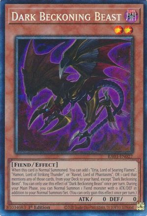 Image of Dark Beckoning Beast (CR) [RA03-EN027] Prismatic Collector's Rare