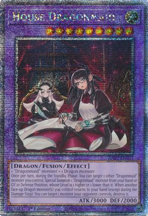 Image of House Dragonmaid (Alternate Art) (Quarter Century Secret Rare) [RA03-EN037] Quarter Century Secret Rare