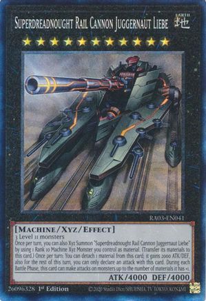 Image of Superdreadnought Rail Cannon Juggernaut Liebe (CR) [RA03-EN041] Prismatic Collector's Rare