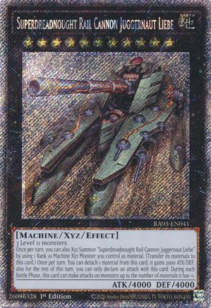 Image of Superdreadnought Rail Cannon Juggernaut Liebe (Platinum Secret Rare) [RA03-EN041] Platinum Secret Rare