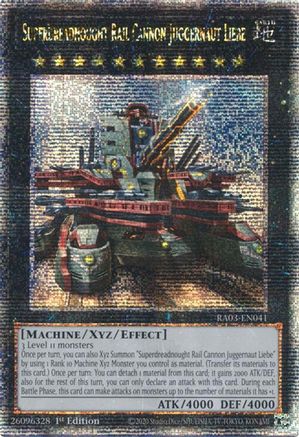 Image of Superdreadnought Rail Cannon Juggernaut Liebe (Alternate Art) (Quarter Century Secret Rare) [RA03-EN041] Quarter Century Secret Rare