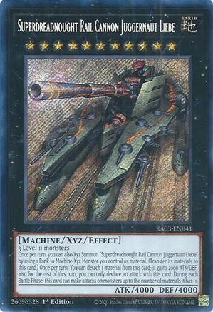 Image of Superdreadnought Rail Cannon Juggernaut Liebe (Secret Rare) [RA03-EN041] Secret Rare