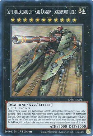 Image of Superdreadnought Rail Cannon Juggernaut Liebe [RA03-EN041] Super Rare