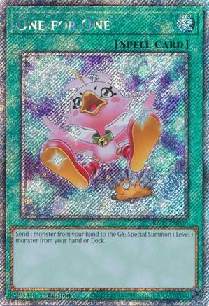 Image of One for One (Alternate Art) (Platinum Secret Rare) [RA03-EN056] Platinum Secret Rare