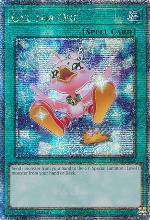 Image of One for One (Alternate Art) (Quarter Century Secret Rare) [RA03-EN056] Quarter Century Secret Rare
