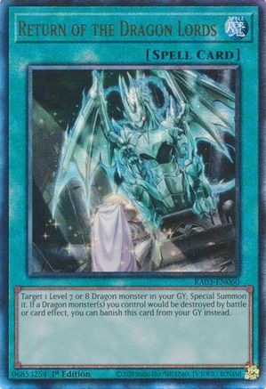 Image of Return of the Dragon Lords (UTR) [RA03-EN060] Prismatic Ultimate Rare