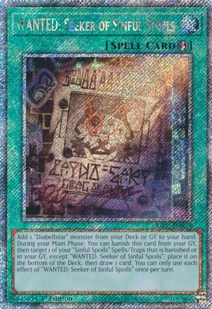 Image of WANTED: Seeker of Sinful Spoils (Platinum Secret Rare) [RA03-EN074] Platinum Secret Rare