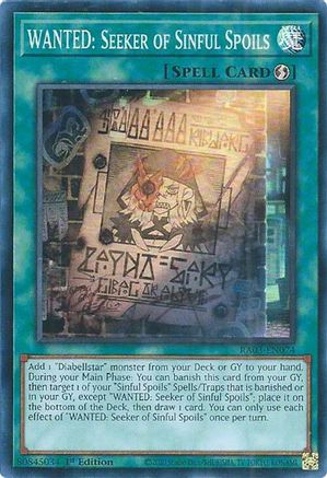 Image of WANTED: Seeker of Sinful Spoils [RA03-EN074] Super Rare