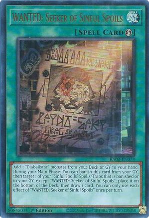 Image of WANTED: Seeker of Sinful Spoils (UR) [RA03-EN074] Ultra Rare