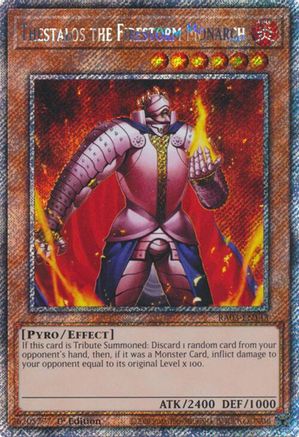Image of Thestalos the Firestorm Monarch (Platinum Secret Rare) [RA03-EN143] Platinum Secret Rare