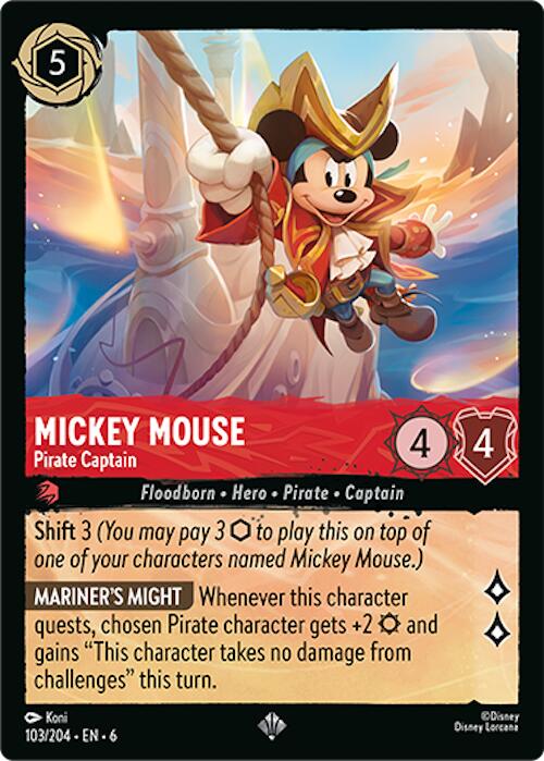 Image of Mickey Mouse - Pirate Captain (103/204) [Azurite Sea]