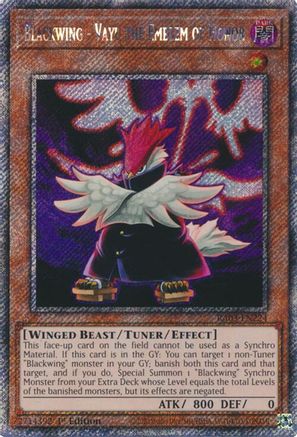 Image of Blackwing - Vayu the Emblem of Honor (Platinum Secret Rare) [RA03-EN224] Platinum Secret Rare
