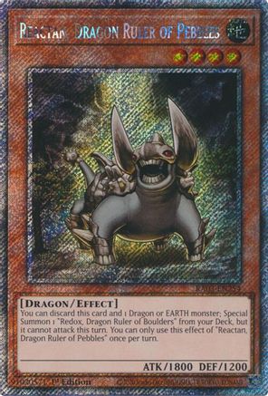 Image of Reactan, Dragon Ruler of Pebbles (Platinum Secret Rare) [RA03-EN254] Platinum Secret Rare