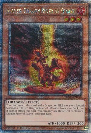 Image of Burner, Dragon Ruler of Sparks (Quarter Century Secret Rare) [RA03-EN256] Quarter Century Secret Rare