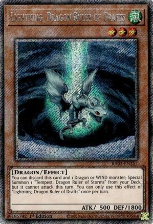 Image of Lightning, Dragon Ruler of Drafts (Platinum Secret Rare) [RA03-EN257] Platinum Secret Rare
