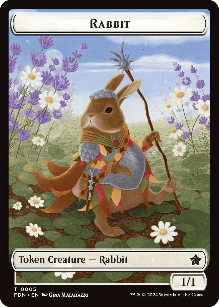 Image of Rabbit // Soldier Double-Sided Token [Foundations Tokens]