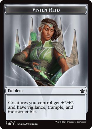 Image of Emblem - Vivien Reid // Elf Warrior Double-Sided Token [Foundations Tokens]