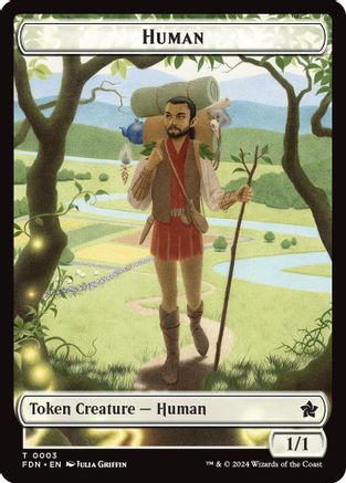 Image of Human // Knight Double-Sided Token [Foundations Tokens]