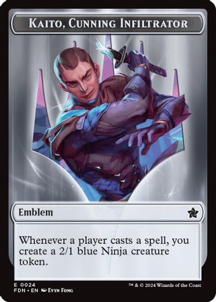 Image of Emblem - Kaito, Cunning Infiltrator // Ninja Doubled-Sided Token [Foundations Tokens]