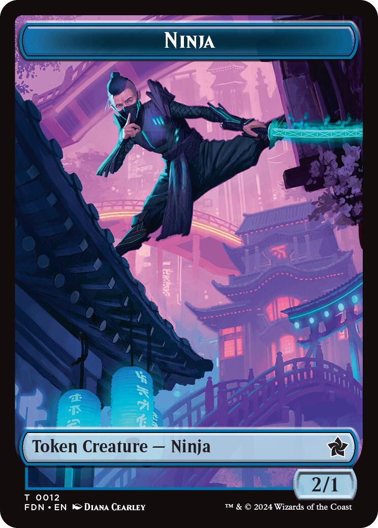 Image of Emblem - Kaito, Cunning Infiltrator // Ninja Doubled-Sided Token [Foundations Tokens]