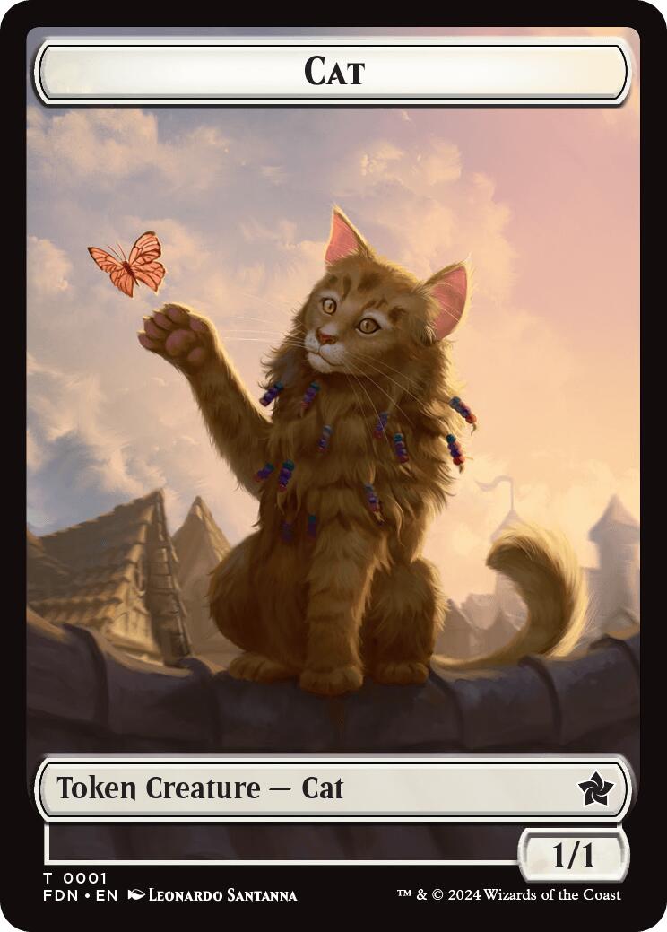 Image of Spirit // Cat (0001) Doubled-Sided Token [Foundations Tokens]