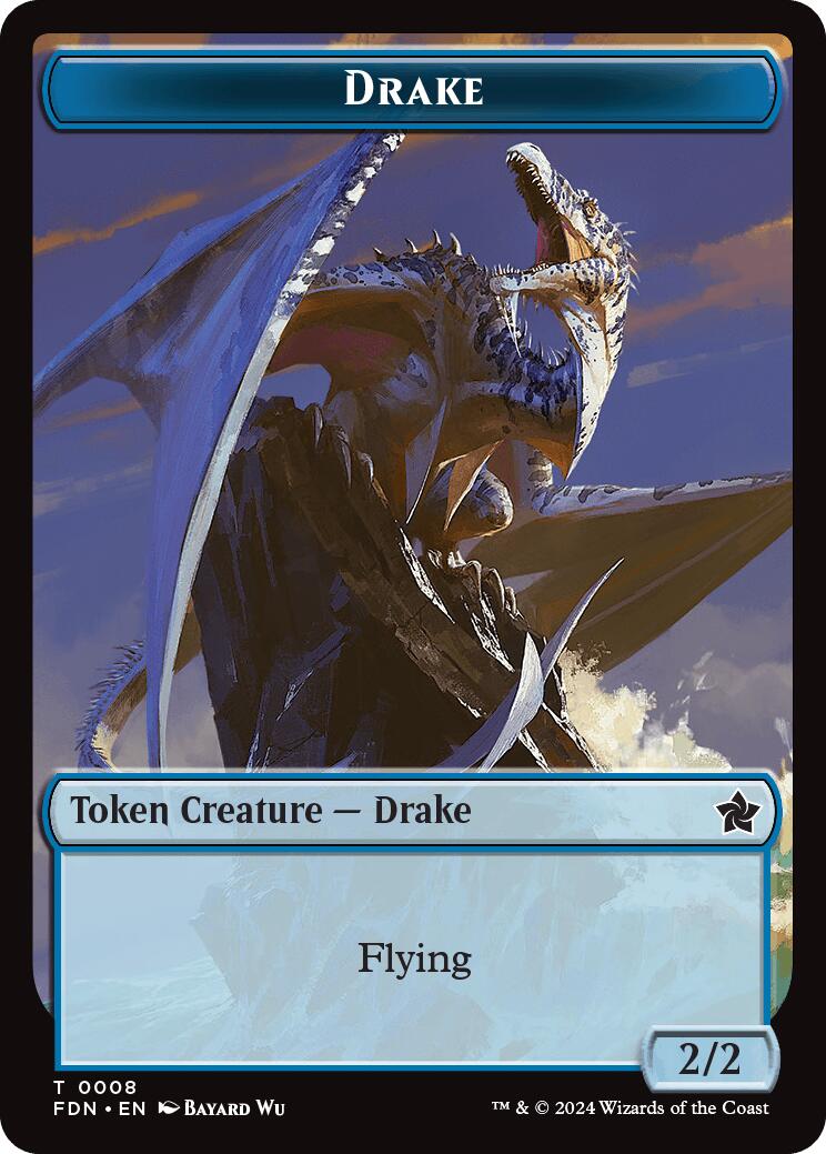 Image of Drake // Goblin Doubled-Sided Token [Foundations Tokens]