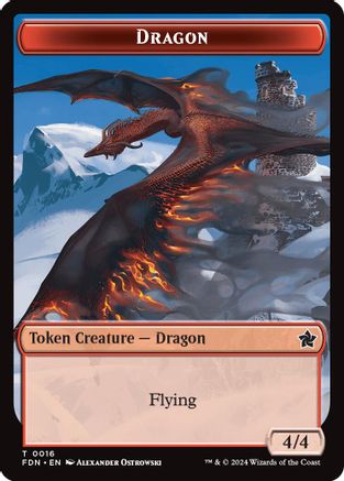 Image of Dragon (0016) // Dragon (0017) Doubled-Sided Token [Foundations Tokens]