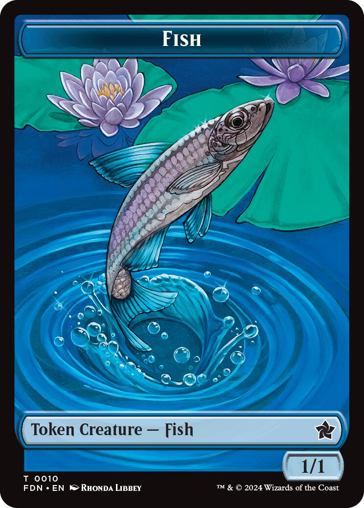 Image of Faerie // Fish Doubled-Sided Token [Foundations Tokens]