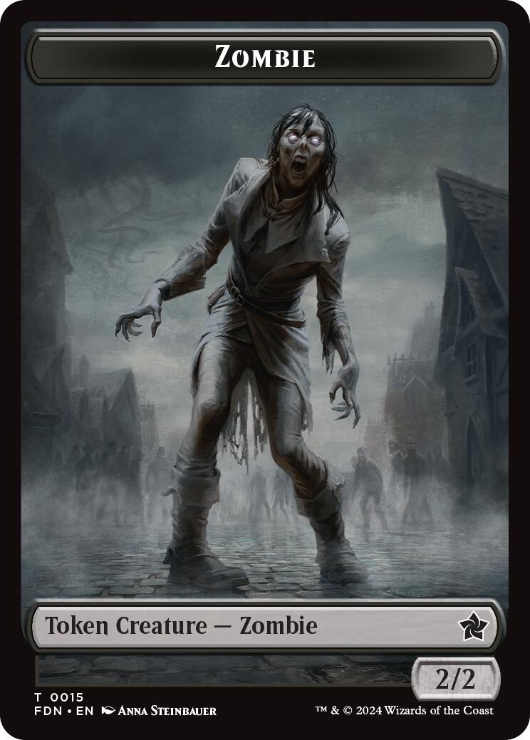 Image of Goblin // Zombie Doubled-Sided Token [Foundations Tokens]