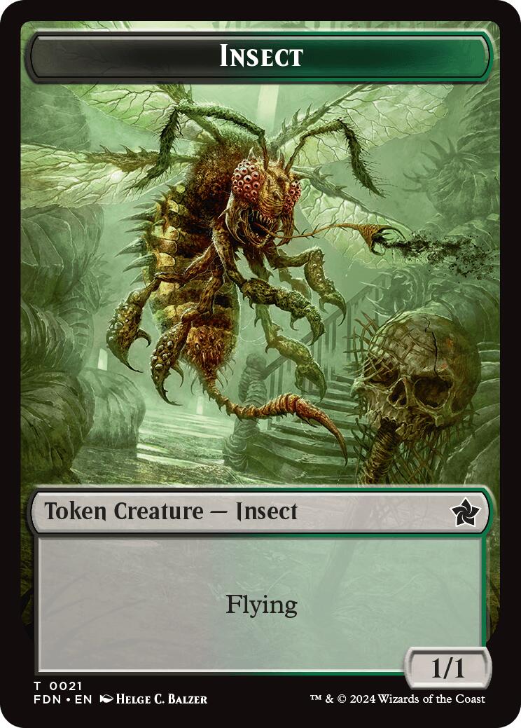 Image of Zombie // Insect Doubled-Sided Token [Foundations Tokens]
