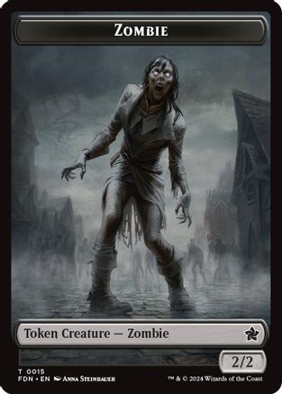 Image of Zombie // Insect Doubled-Sided Token [Foundations Tokens]