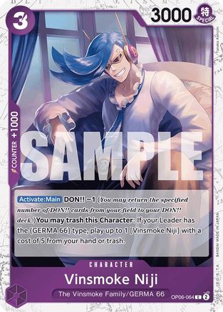 Image of Vinsmoke Niji (OP06-064) (Jolly Roger Foil) [Premium Booster -The Best-]
