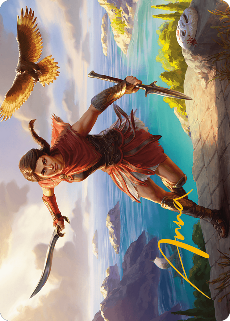 Image of Kassandra, Eagle Bearer Art Card (Gold-Stamped Signature) [Assassin's Creed Art Series]