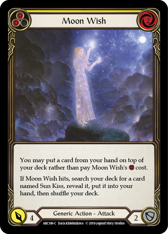 Image of Moon Wish (Yellow) [ARC186-C] (Arcane Rising)  1st Edition Rainbow Foil