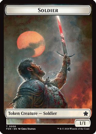 Image of Soldier // Faerie Double-Sided Token [Foundations Tokens]