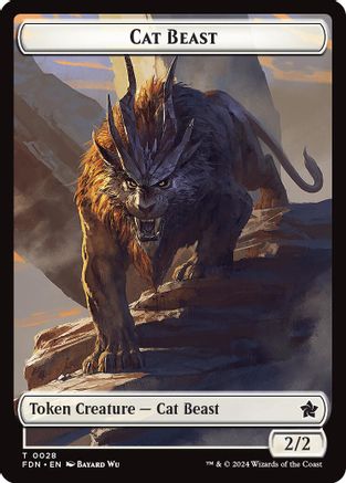 Image of Cat Beast // Dragon (0017) Double-Sided Token [Foundations Tokens]