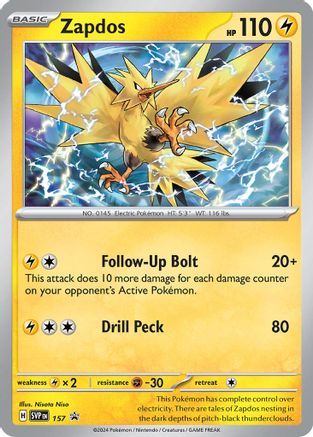 Image of Zapdos (157) [Scarlet & Violet: Black Star Promos]